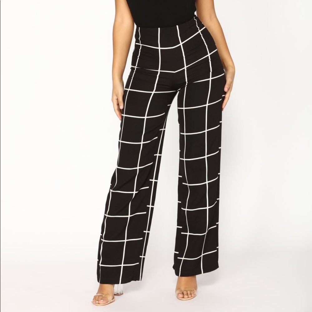 Wide leg high waisted pants